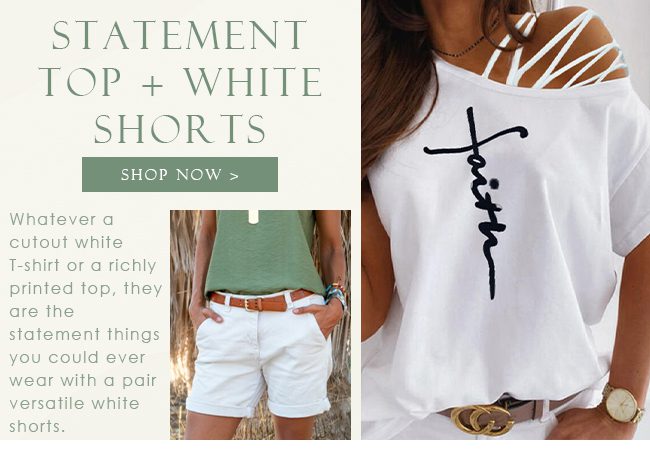 StatementTopAndWhiteShorts
